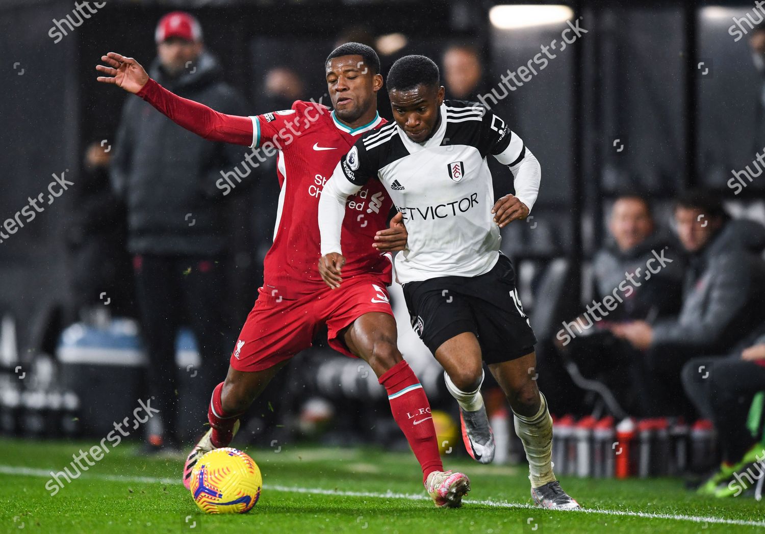 Ademola Lookman Fulham Georginio Wijnaldum Liverpool Editorial Stock