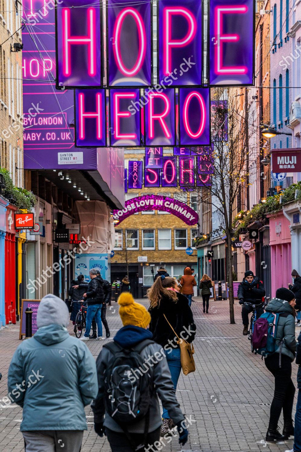 Signs Hope Love Carnaby Street Few Shoppers Editorial Stock Photo Stock Image Shutterstock