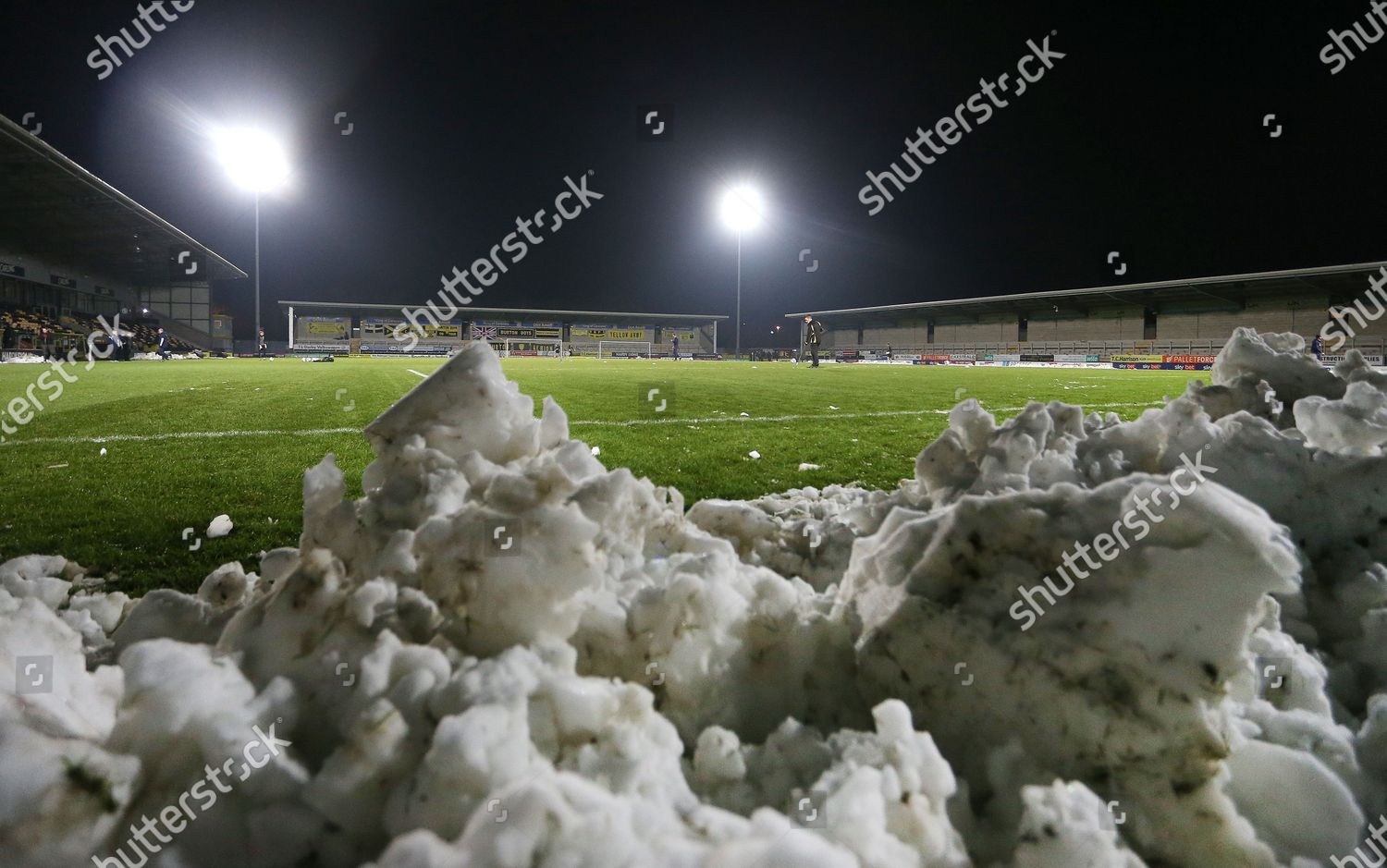 Snow Sits Around Edge Pitch Teams Begin Editorial Stock Photo Stock Image Shutterstock