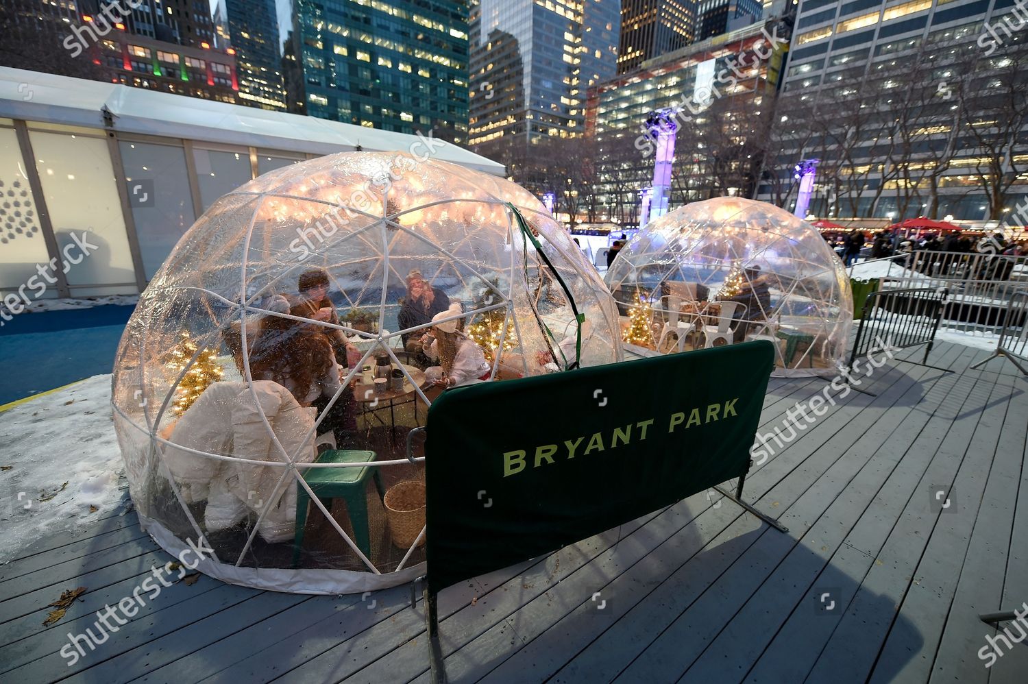 Outdoor Dining Bubbles Bryant Park Ice Editorial Stock Photo Stock