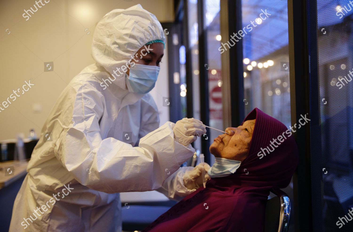 Healthcare Worker Hazmat Suit Collects Samples Plane Editorial Stock Photo Stock Image Shutterstock