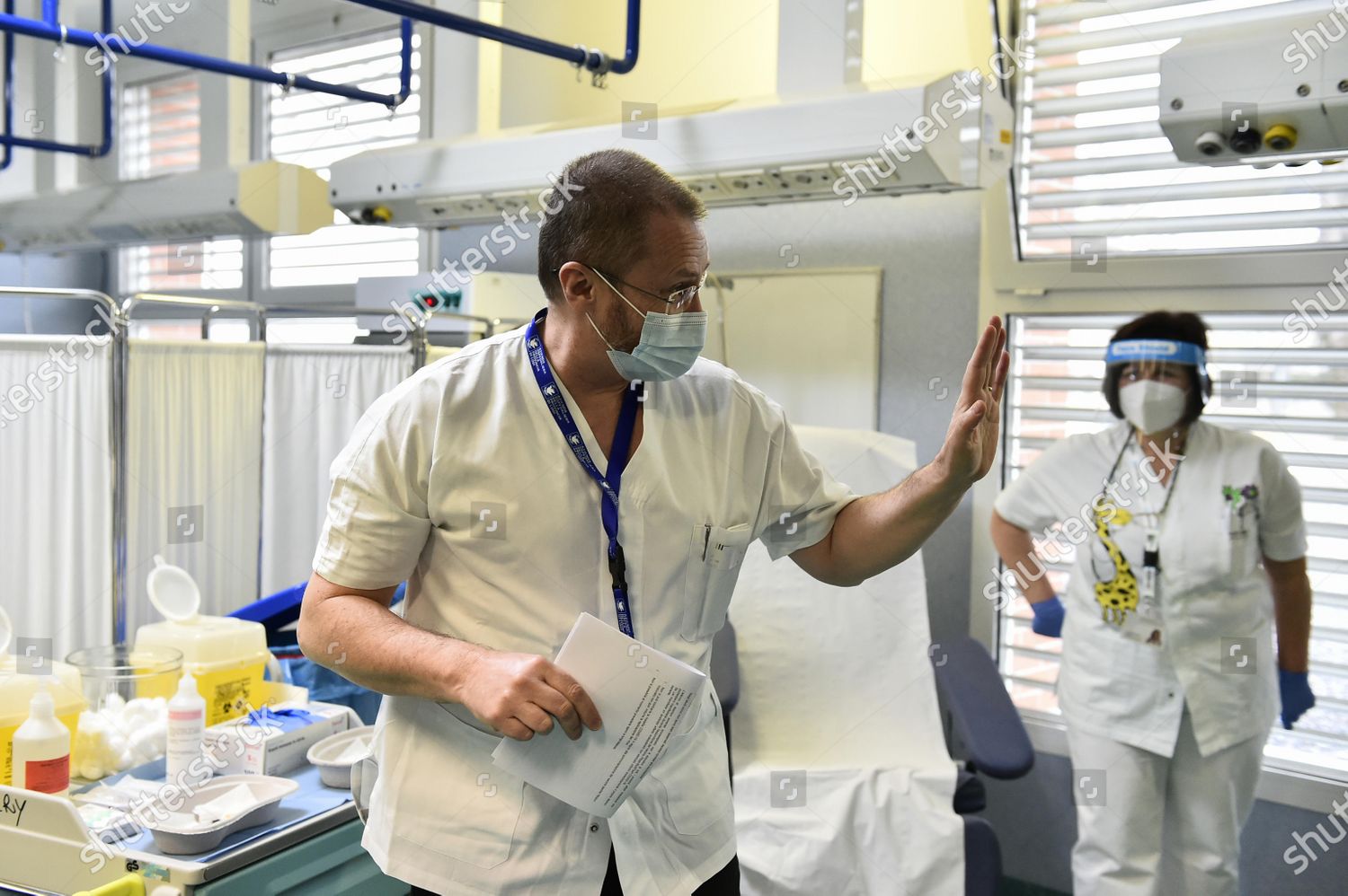 Stefano Paglia Gestures After Receiving Pfizerbiontech Editorial Stock ...