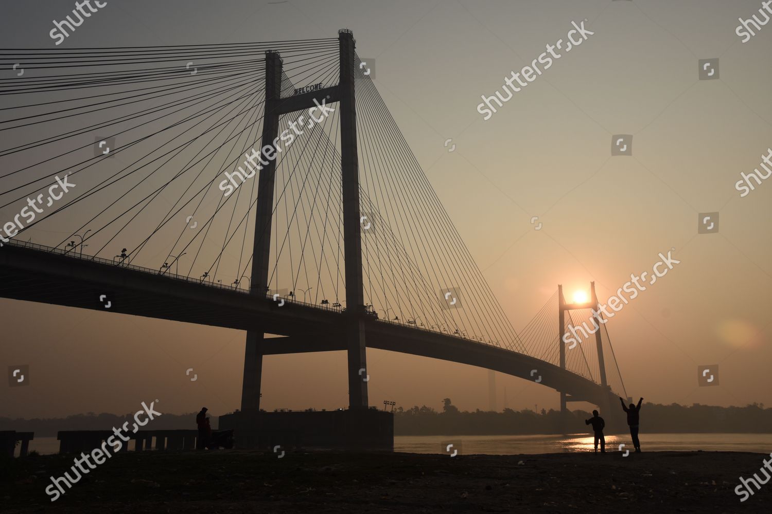 Two Boys Dancing Front Rising Sun Through Editorial Stock Photo Stock Image Shutterstock