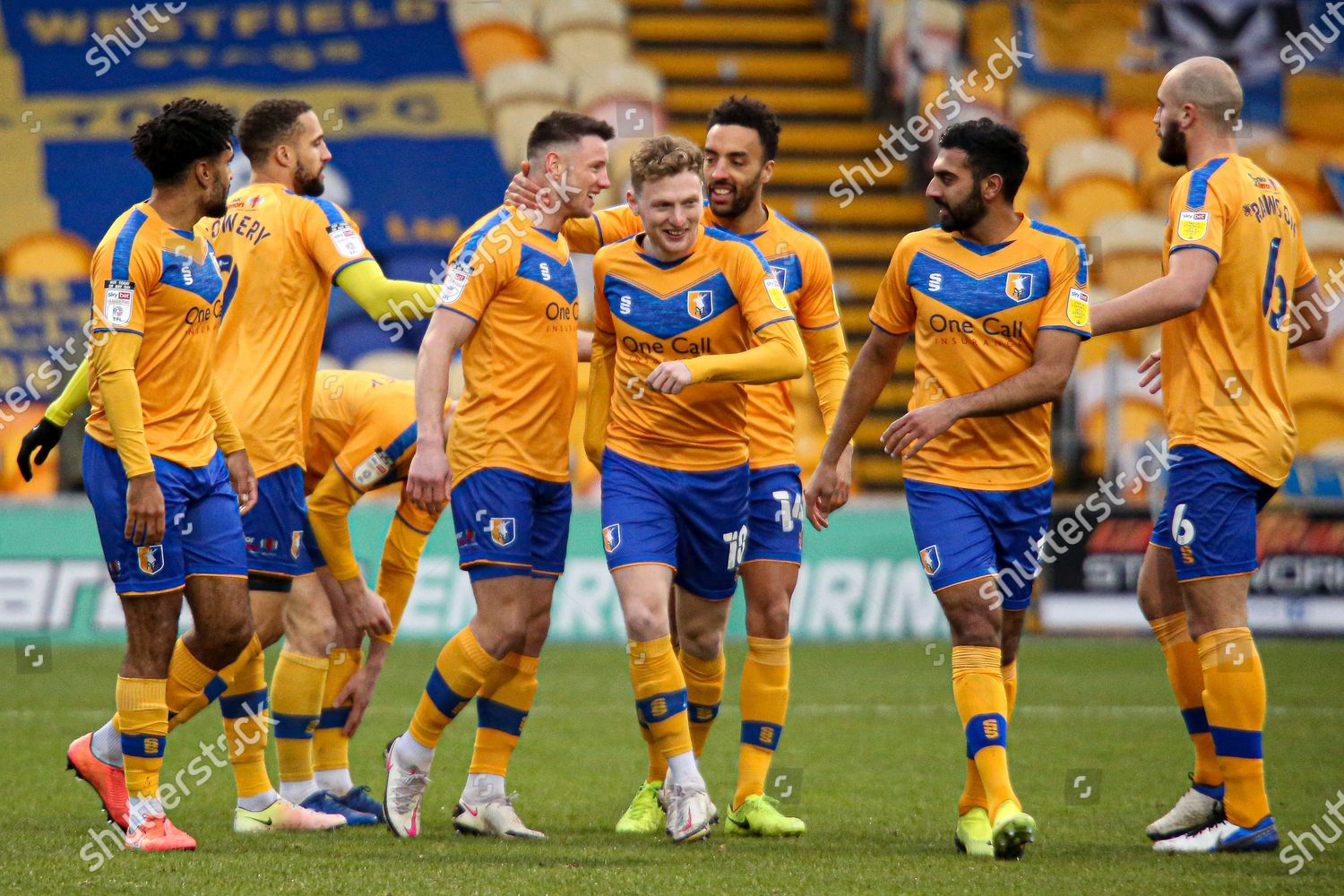 Mansfield Town Players Celebrate Their Opening Goal Editorial Stock Photo Stock Image Shutterstock