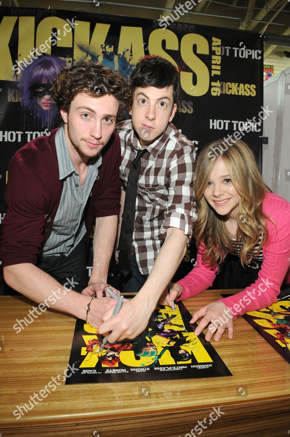 Aaron Johnson Christopher Mintzplasse Chloe Grace Moretz Editorial Stock Photo Stock Image Shutterstock