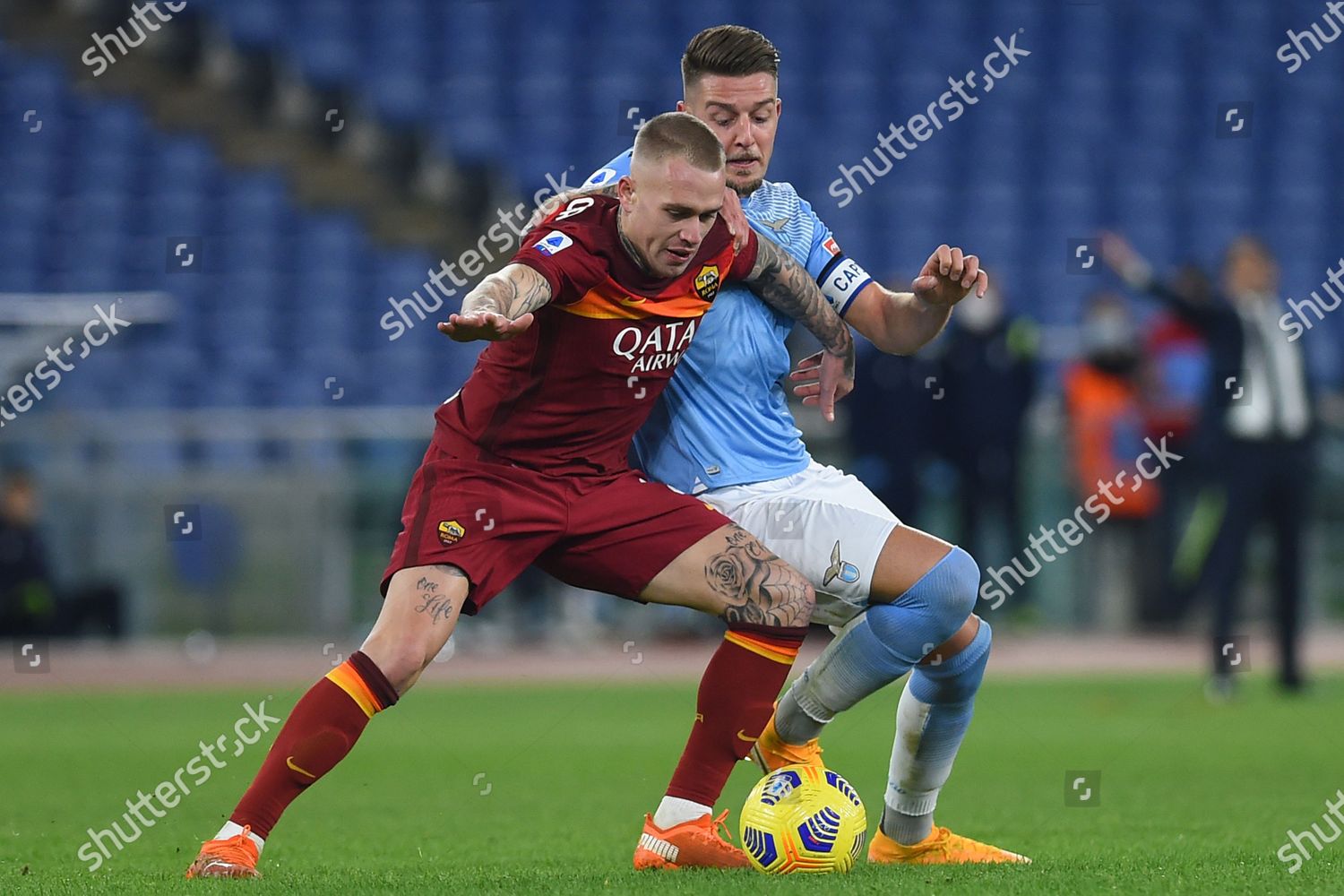 Rick Karsdorp Roma Sergej Milinkovicsavic Lazio Editorial Stock Photo Stock Image Shutterstock