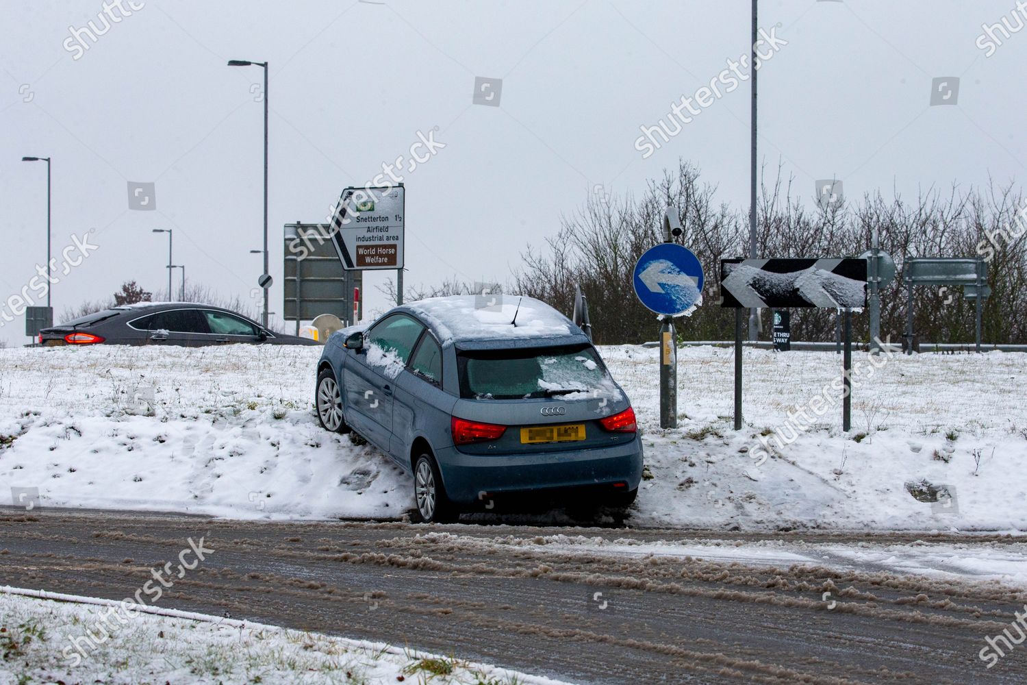 Car That Had Accident Snow Snettertonnorfolk Treacherous Editorial Stock Photo Stock Image Shutterstock