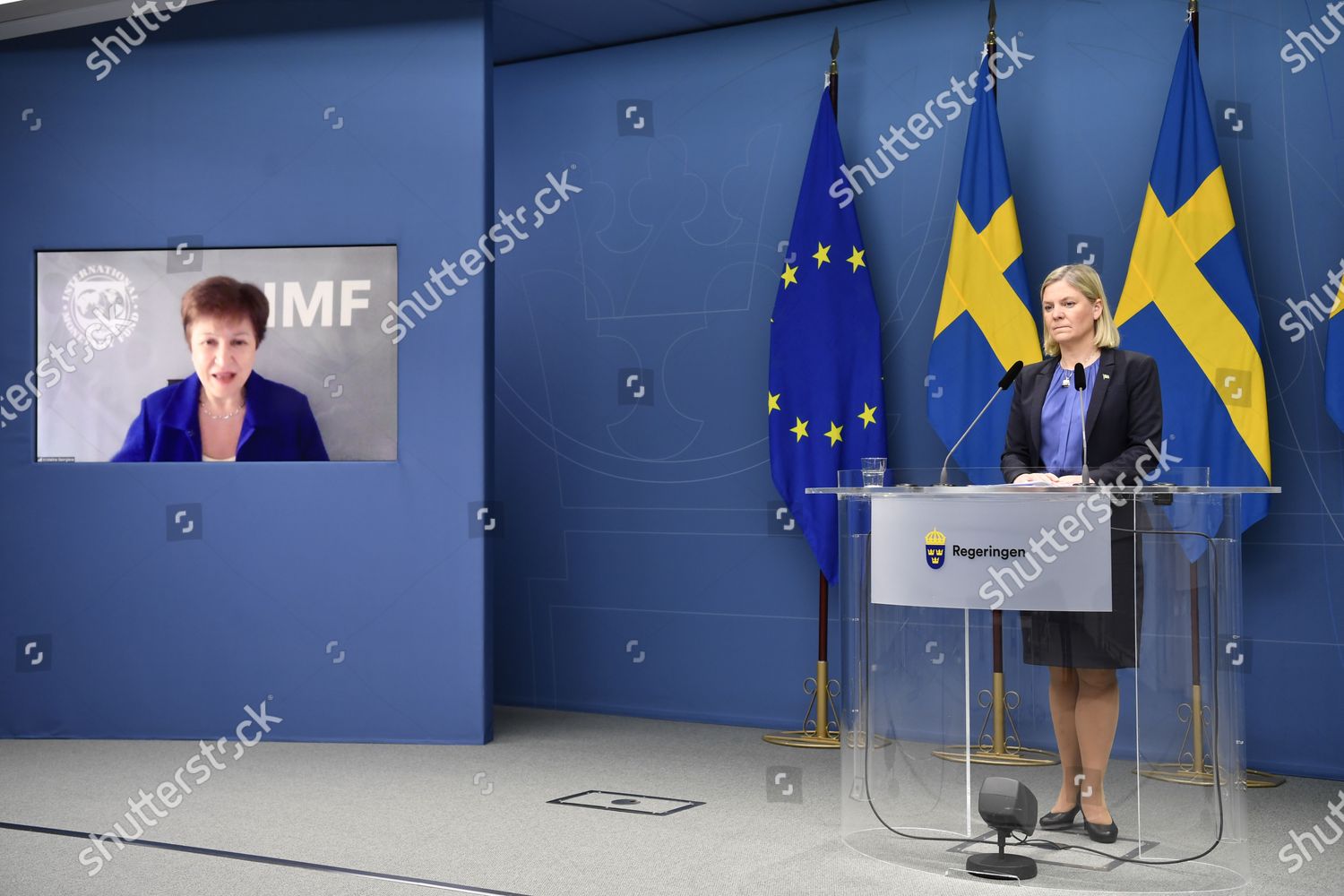 Swedens Minister Finance Magdalena Andersson Speaks During Editorial Stock Photo Stock Image Shutterstock