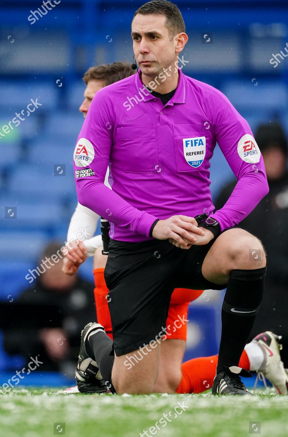 Referee David Coote Takes Knee Support Editorial Stock Photo - Stock ...