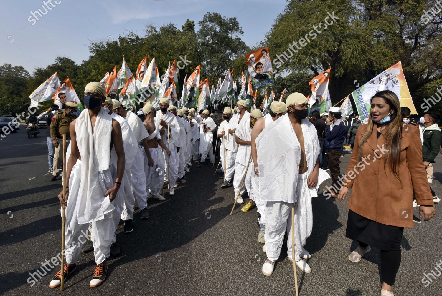 Indian Youth Congress Iyc Activists Dressed Editorial Stock Photo ...