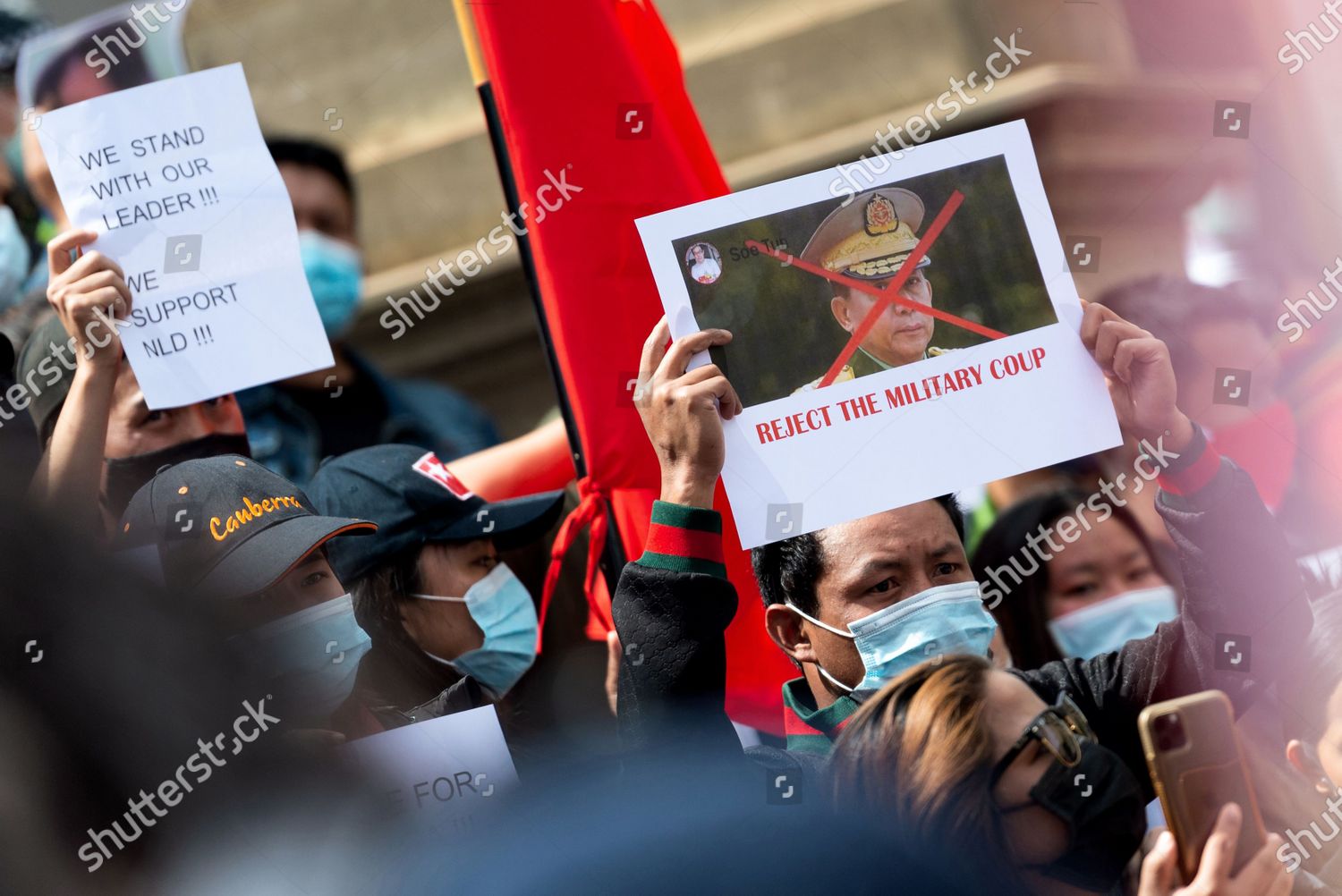 Demonstrators Seen Holding Signs Burmese Community Stage Editorial Stock Photo Stock Image Shutterstock Demonstrators Seen Holding Signs Burmese Community Stage Editorial Stock Photo Stock Image Shutterstock