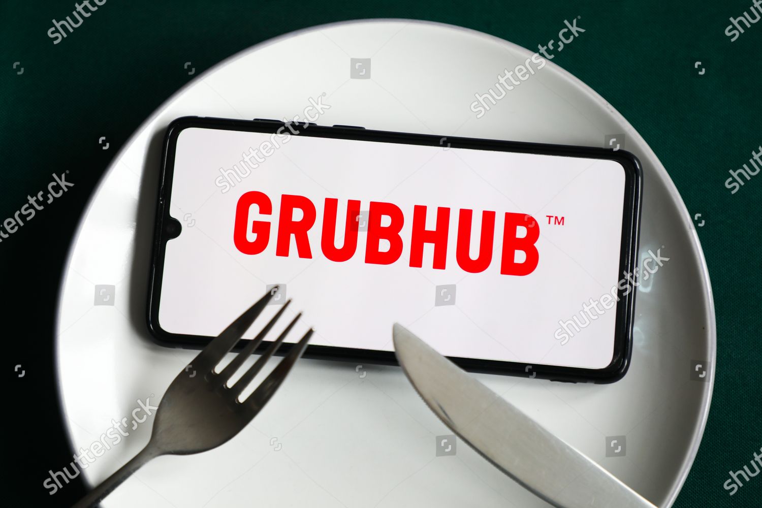 Grubhub App Logo Displayed On Mobile Editorial Stock Photo Stock
