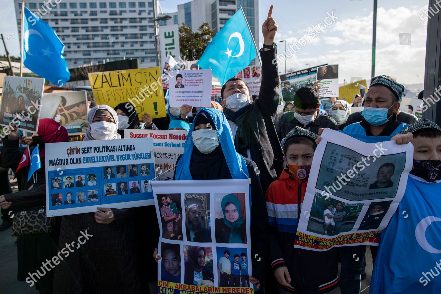 Uyghur Protestors Who Have Not Heard Editorial Stock Photo - Stock ...