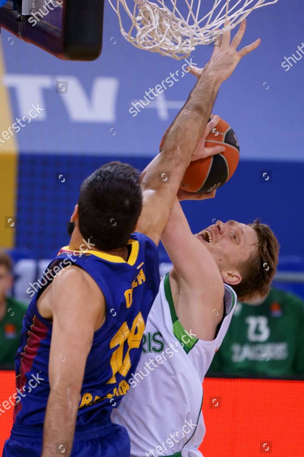Marius Grigonis Zalgiris Player Pierre Oriola Editorial Stock Photo
