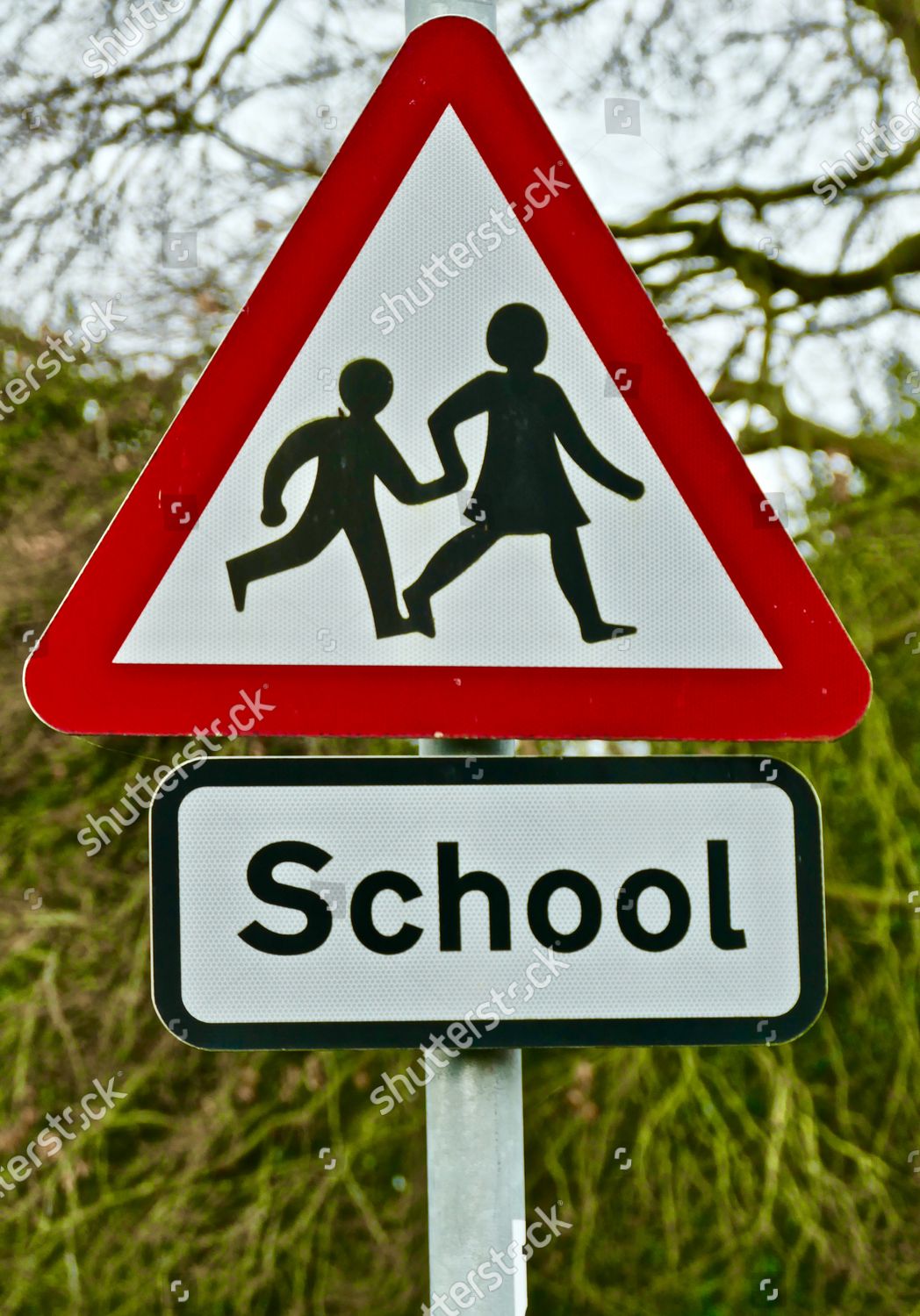 School Road Signs Town Schools Set Editorial Stock Photo - Stock Image ...