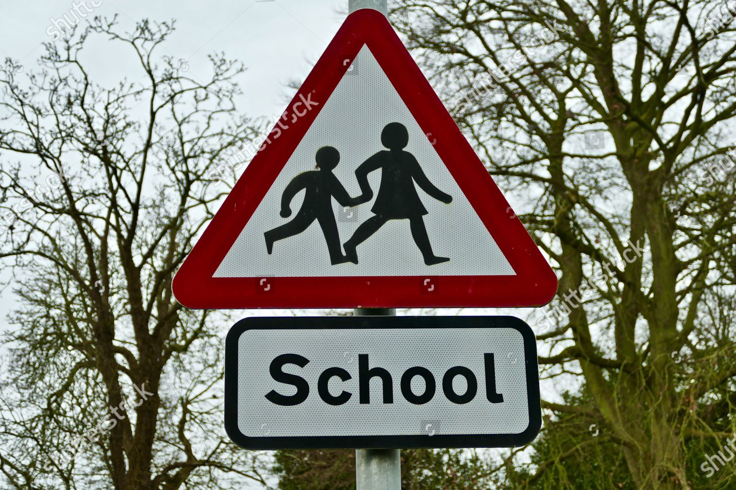 School Road Signs Town Schools Set Editorial Stock Photo - Stock Image ...