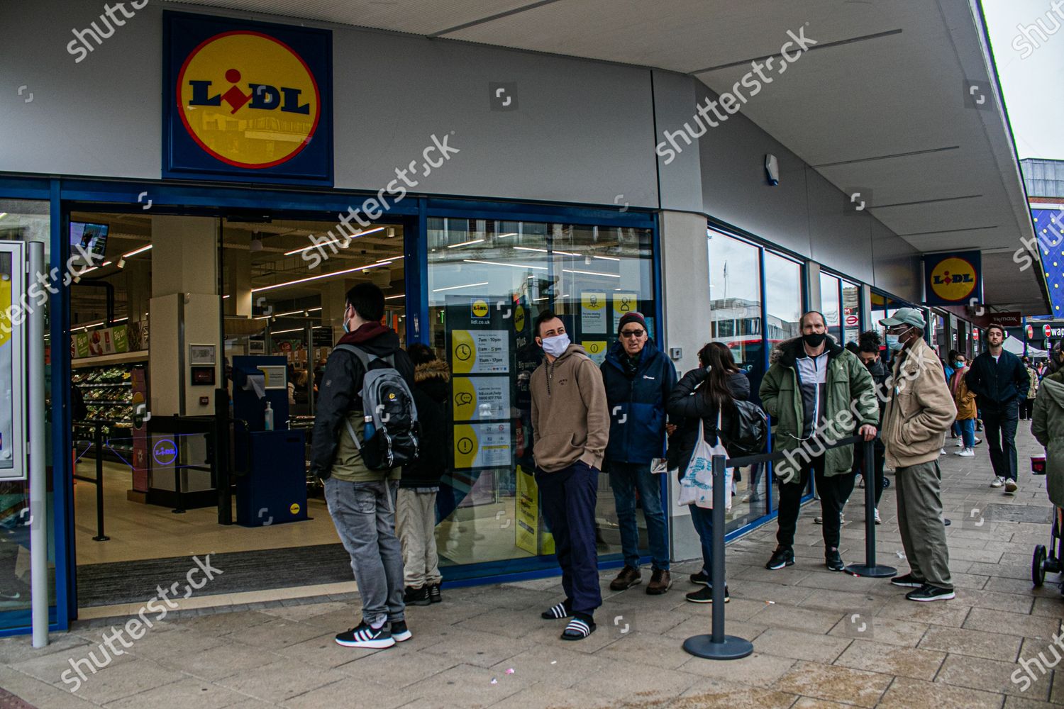 Long queue customers waiting new LIDL Editorial Stock Photo Image | Shutterstock
