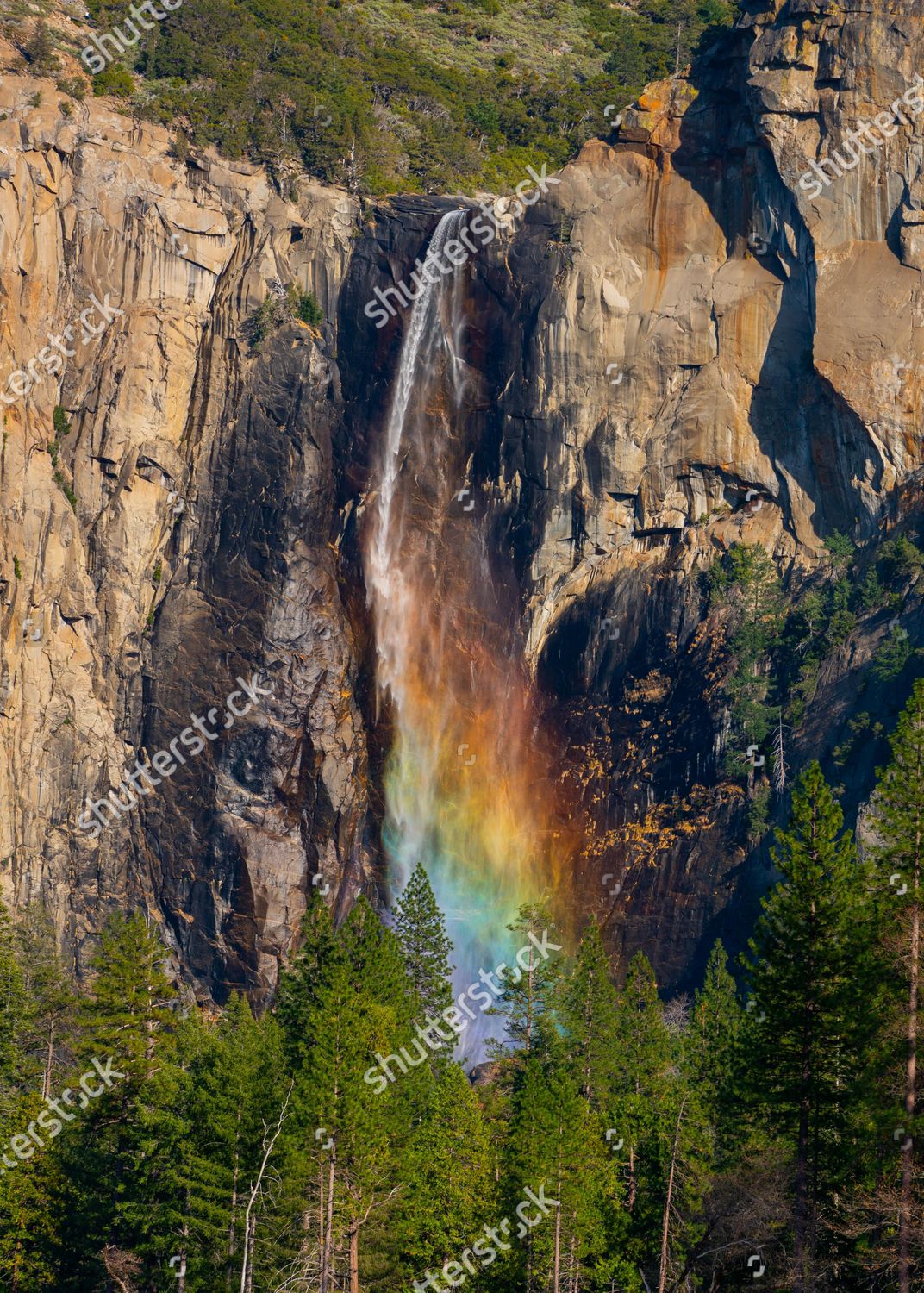 Yosemite Bridalveil Falls Natural Rainbow Colored Editorial Stock Photo Stock Image Shutterstock Shutterstock Editorial