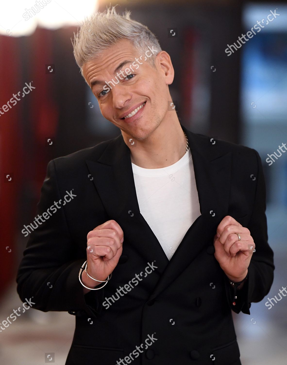 Italian Actor Giovanni Vernia Poses During Editorial Stock Photo 