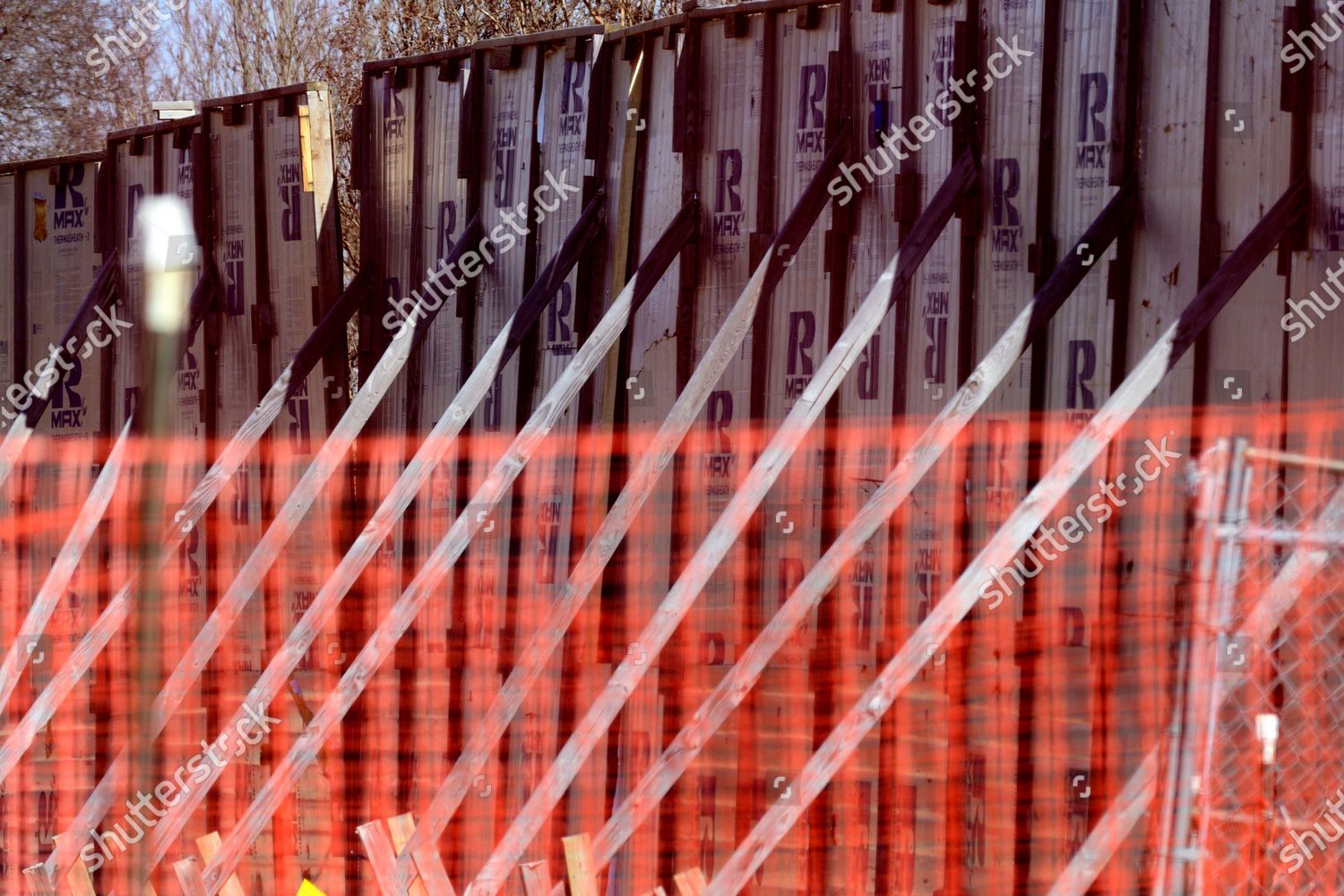 Protective Boundaries Divide Residential Area Mariner Editorial Stock