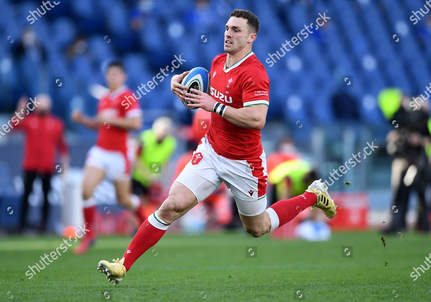 George North Wales Runs Score Try Editorial Stock Photo - Stock Image ...