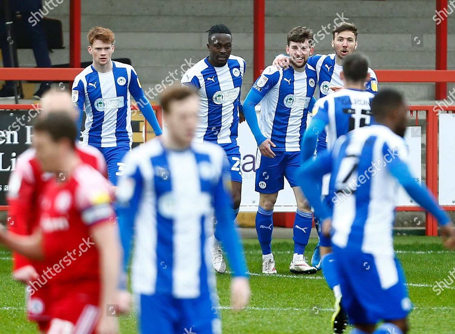 Callum Lang Wigan Athletic Celebrates Scoring Editorial Stock Photo
