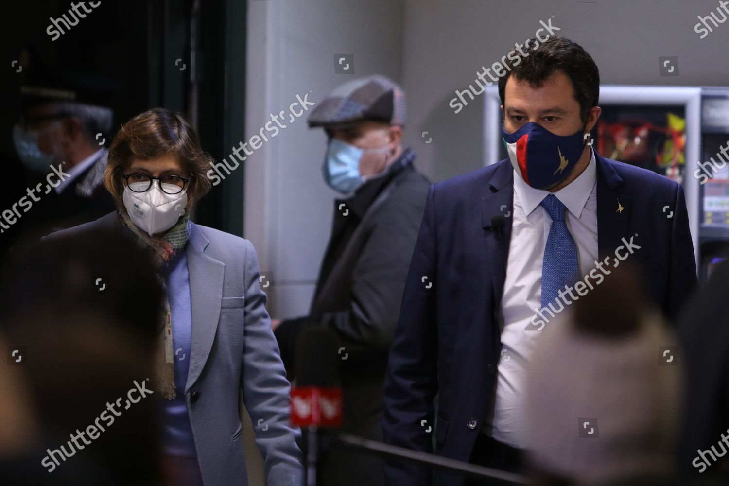 Giulia Bongiorno Matteo Salvini During Press Editorial Stock Photo ...