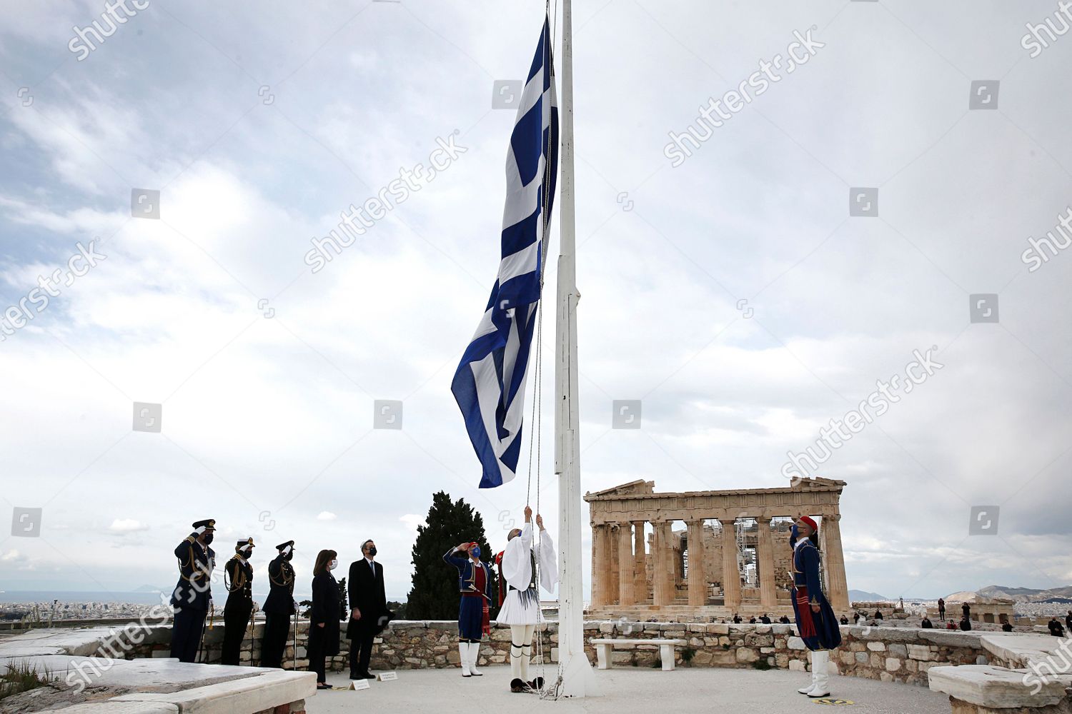 Greek Presidential Guards Hoist Greek Flag Editorial Stock Photo Stock Image Shutterstock