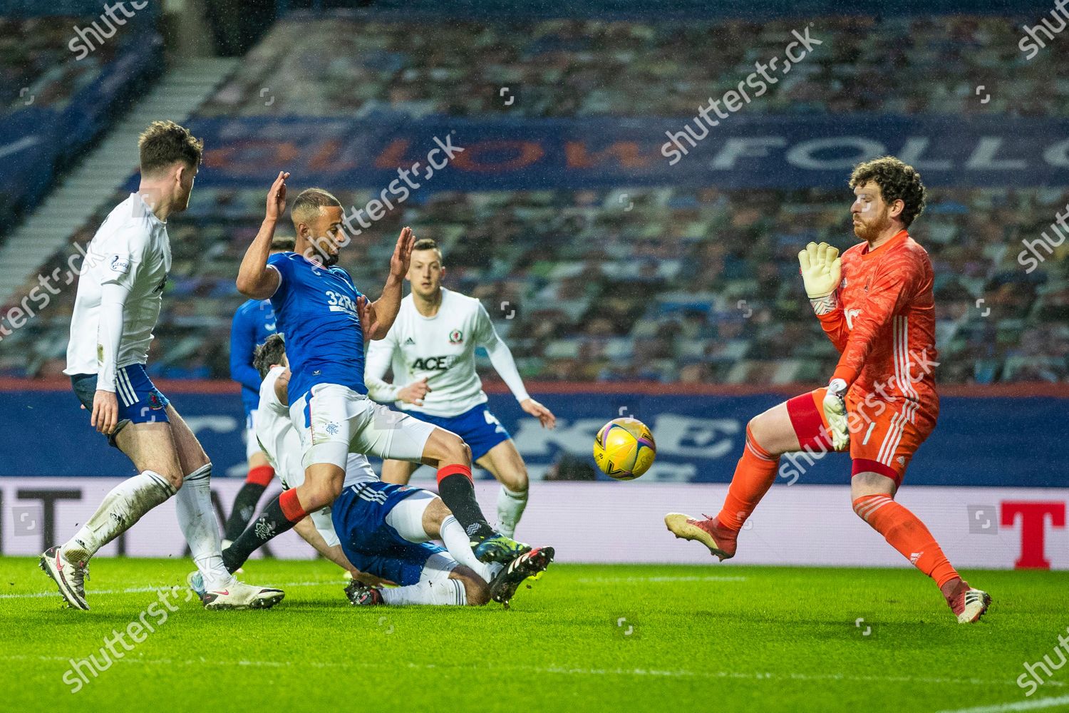 Kemar Roofe Rangers Challenges Goalkeeper Stuart Editorial Stock Photo ...