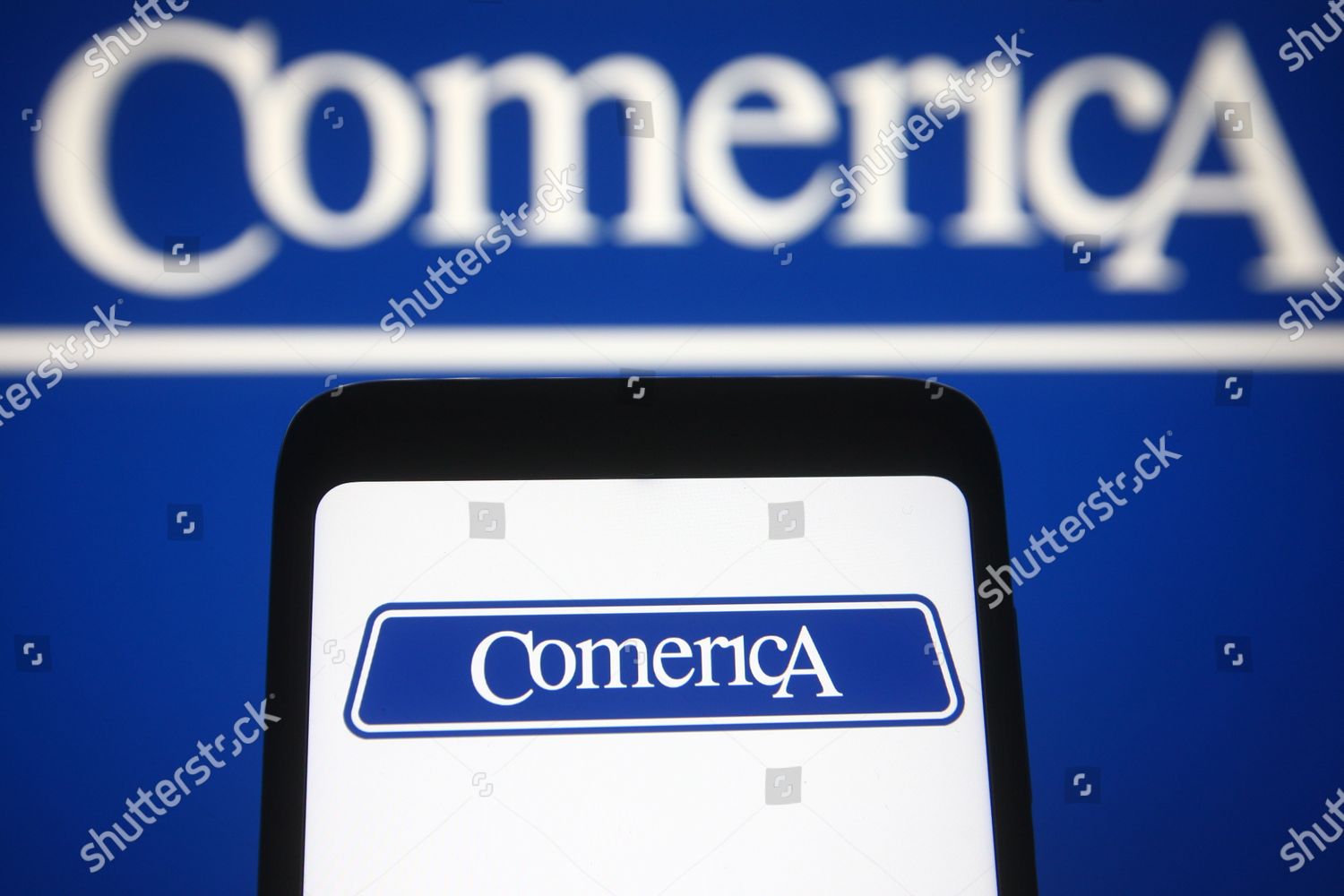 This Photo Illustration Comerica Logo Financial Editorial Stock Photo ...