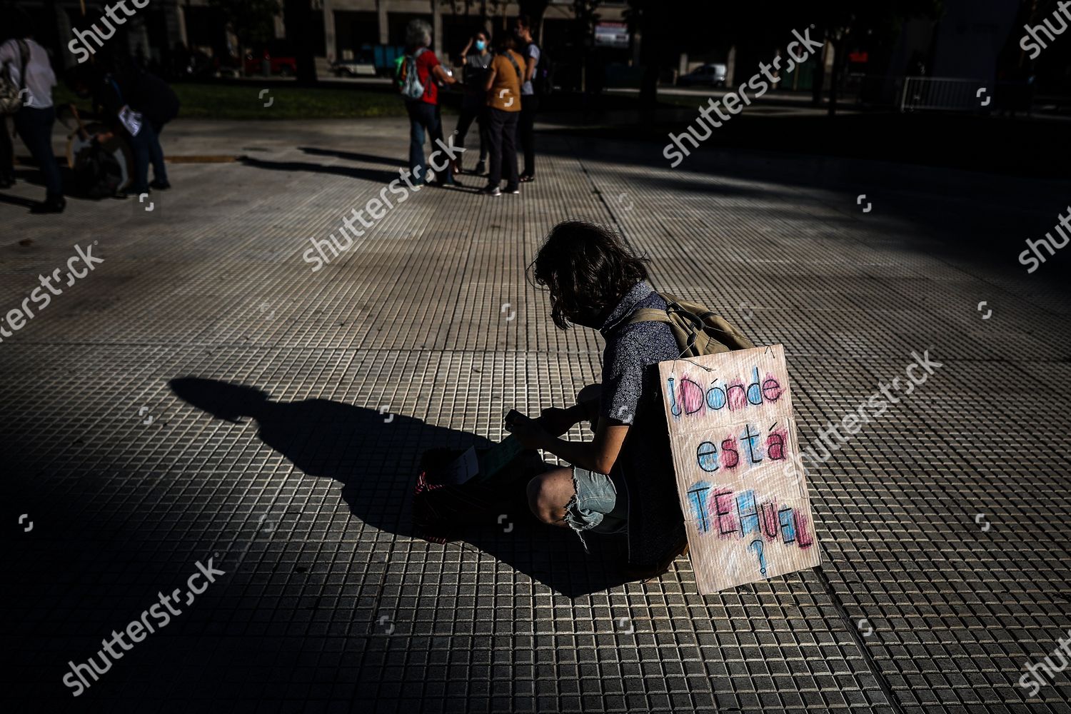 Man Carries Poster On His Back Editorial Stock Photo Stock Image