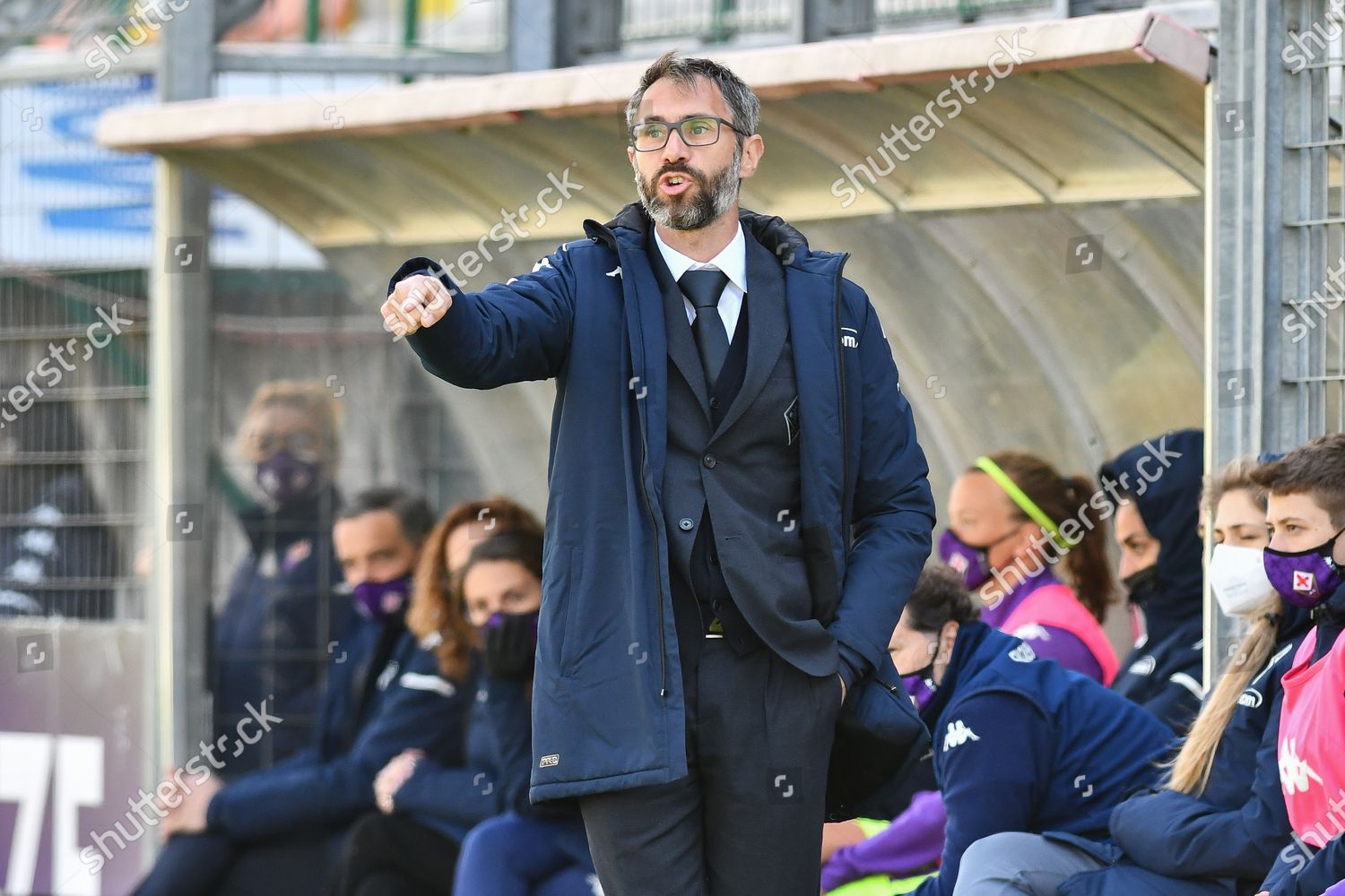 Antonio Cincotta (Head Coach Fiorentina Femminile) with the team during ACF  Fiorentina Femminile vs