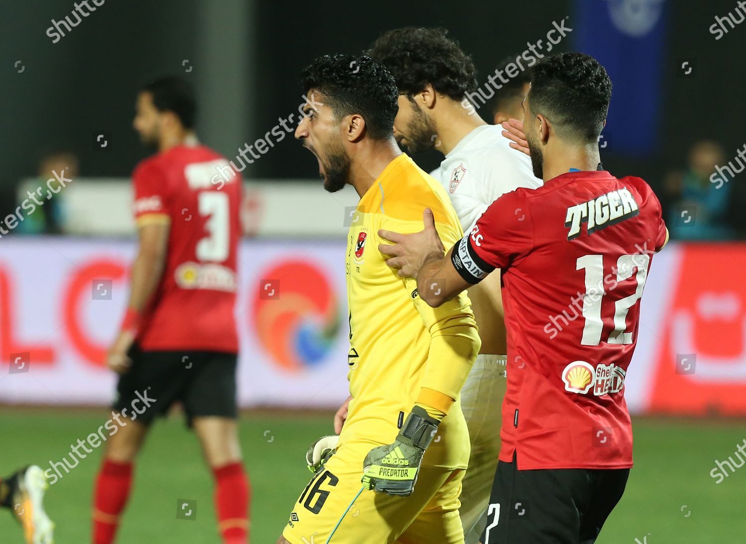 Alahly Goal Keeper Ali Lotfi Reacts Editorial Stock Photo Stock Image
