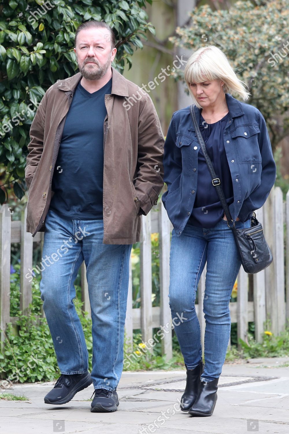 Ricky Gervais Ashley Jensen Filming On Editorial Stock Photo - Stock