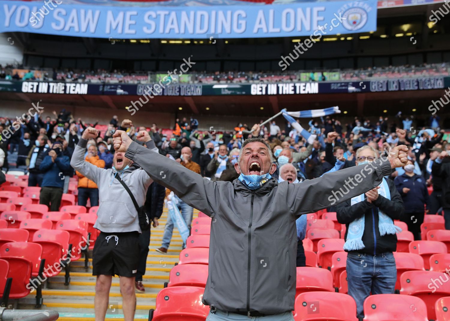 Manchester City Fans Celebrate Scoring Opening Editorial Stock Photo ...