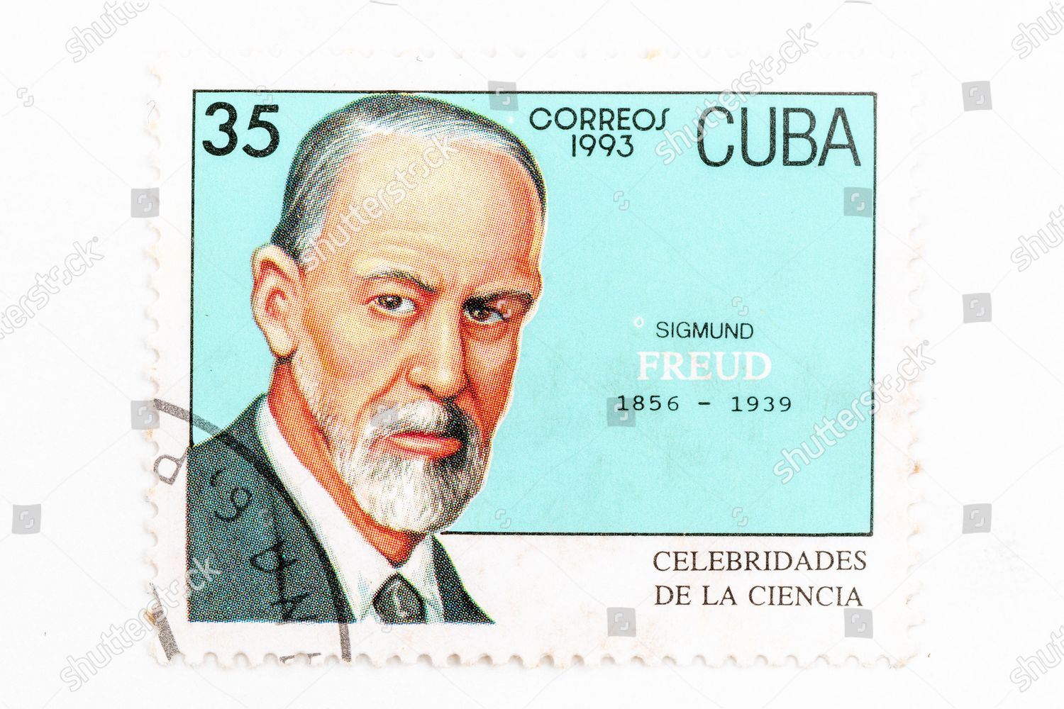 Sigmund Freud Cuban Vintage Postal Stamps Editorial Stock Photo - Stock ...