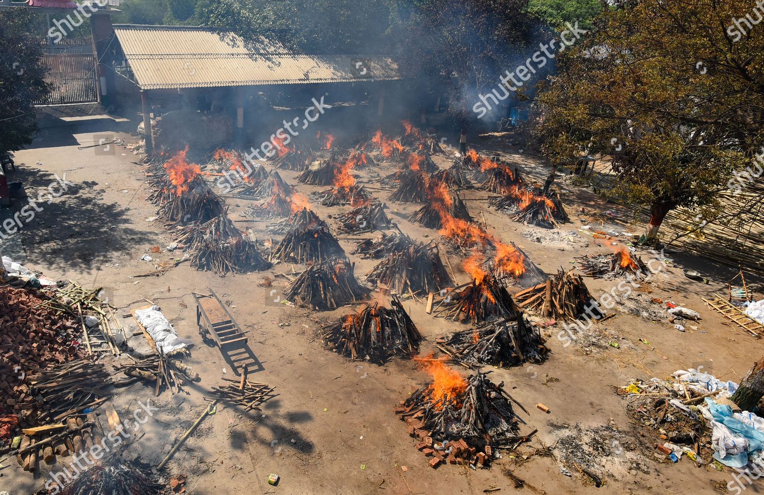 Multiple Funeral Pyres People Who Died Editorial Stock Photo Stock