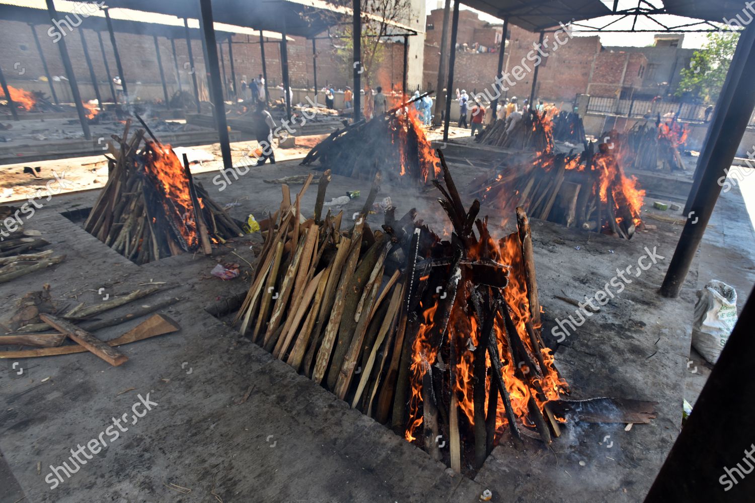 Multiple Funeral Pyres People Who Died Editorial Stock Photo Stock