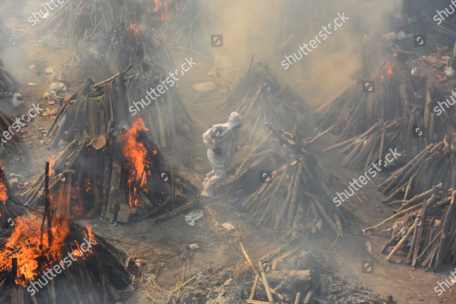 Funeral Pyres People Who Died Covid19 Editorial Stock Photo Stock