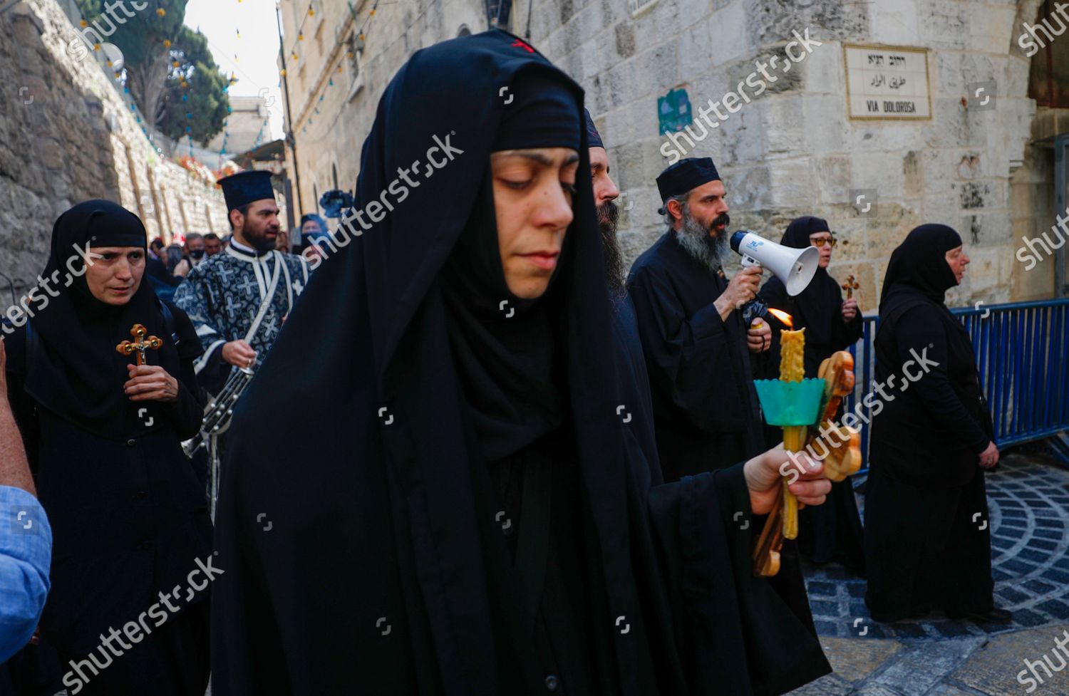 Orthodox Christian Nuns Hold Crosses During Editorial Stock Photo ...