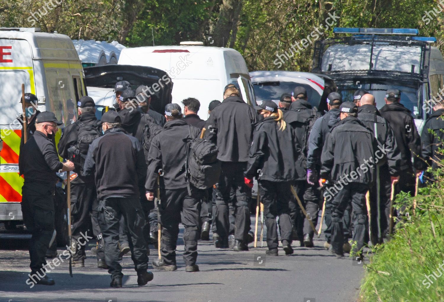 Large Number Police Officers Have Briefing Editorial Stock Photo