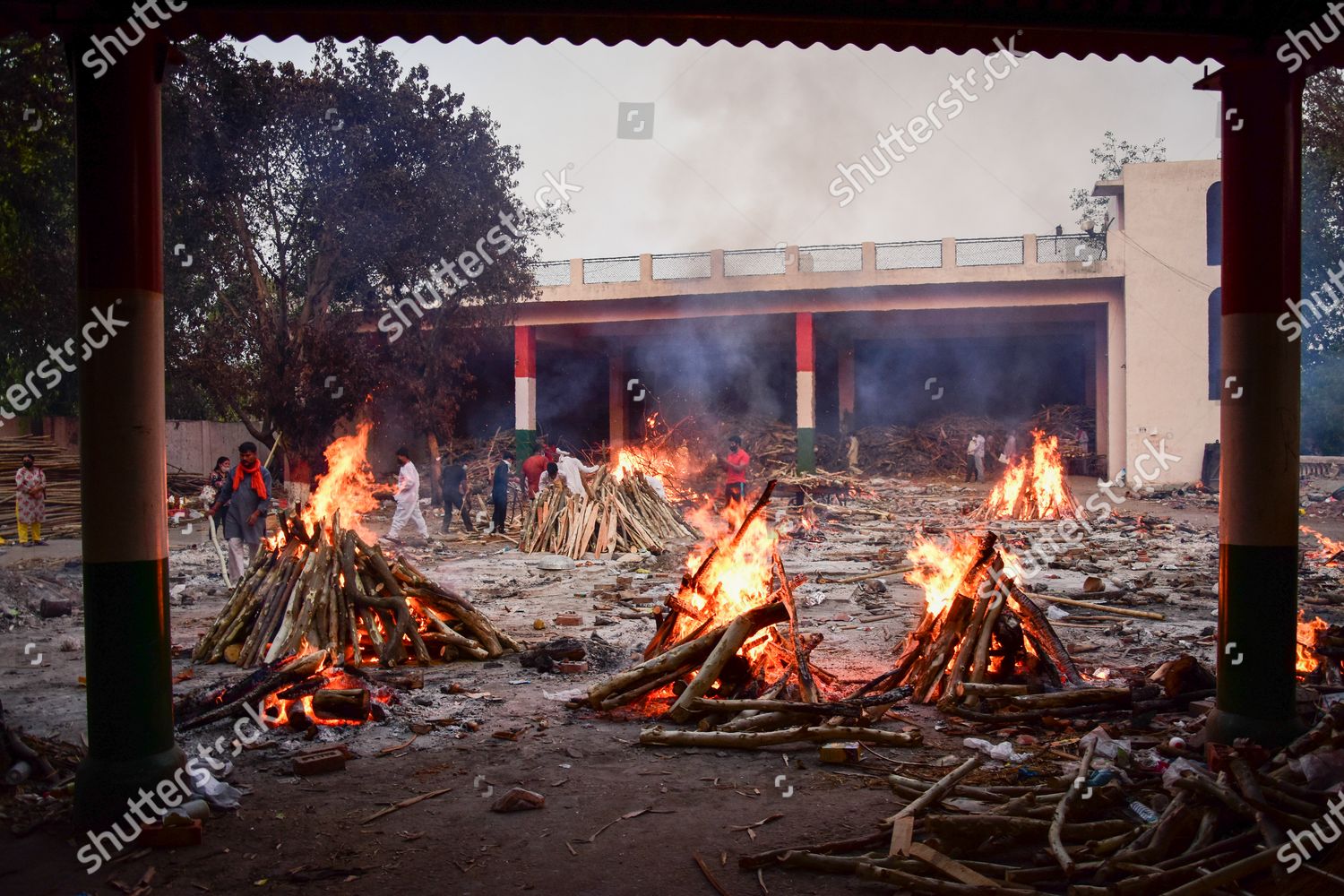 Multiple Funeral Pyres People Who Have Editorial Stock Photo Stock