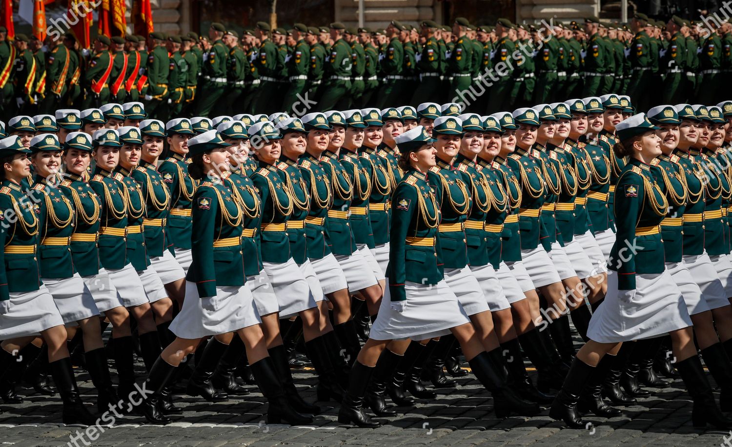 Russian Servicewomen March Formation During Victory Editorial Stock ...