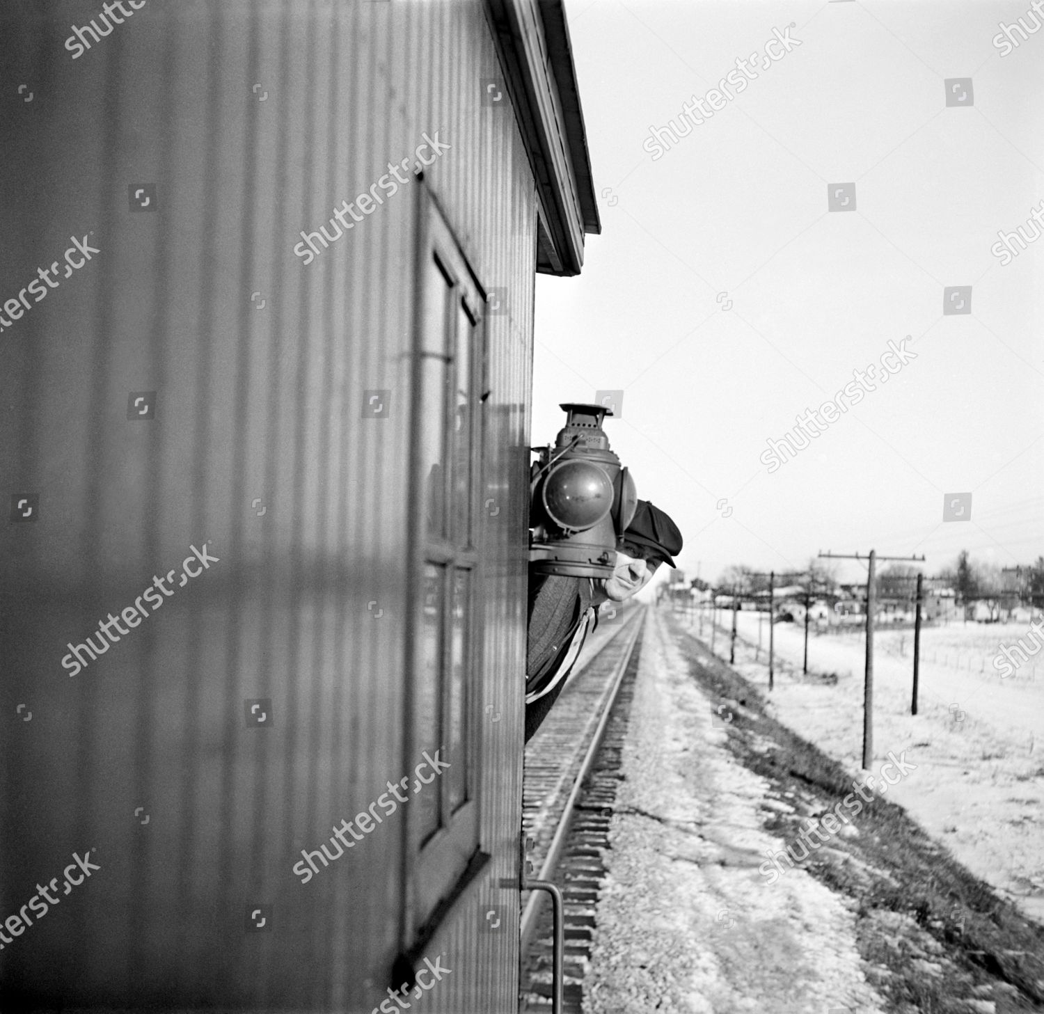 Conductor During Freight Train Operations On Editorial Stock Photo
