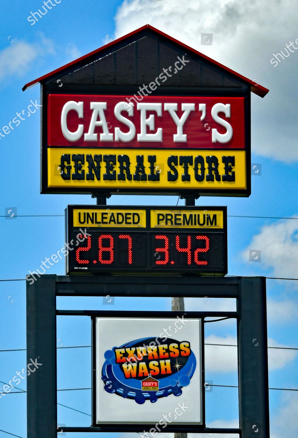 Gas Price Sign Caseys General Store Editorial Stock Photo - Stock Image ...