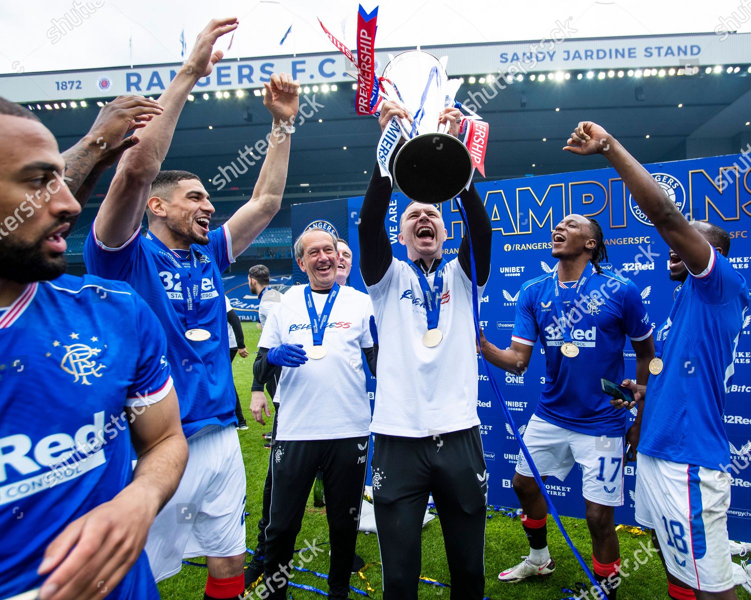 Rangers Captain James Tavernier Celebrates Lifting Editorial Stock ...