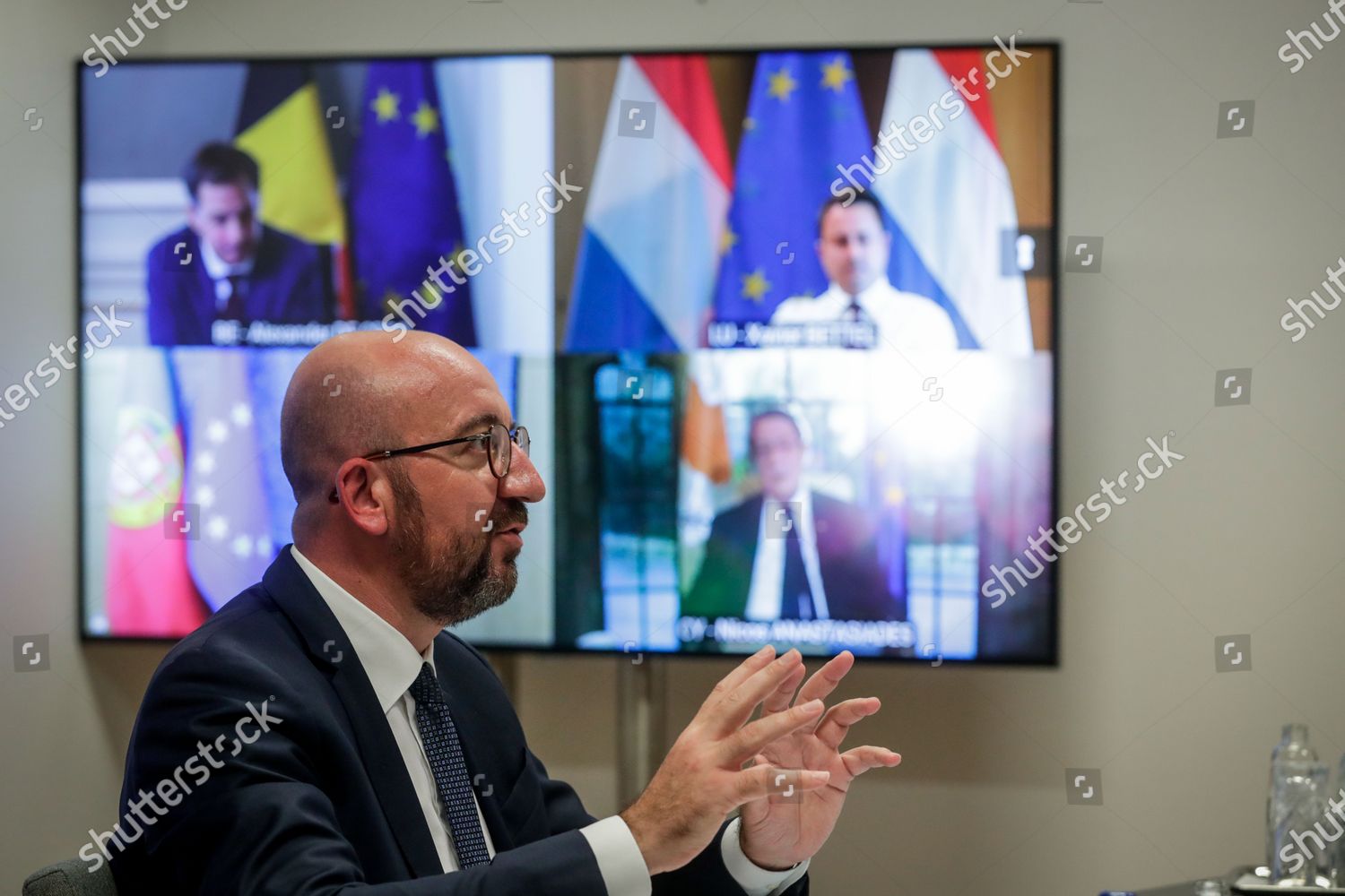 European Council President Charles Michel Chats Editorial Stock Photo ...