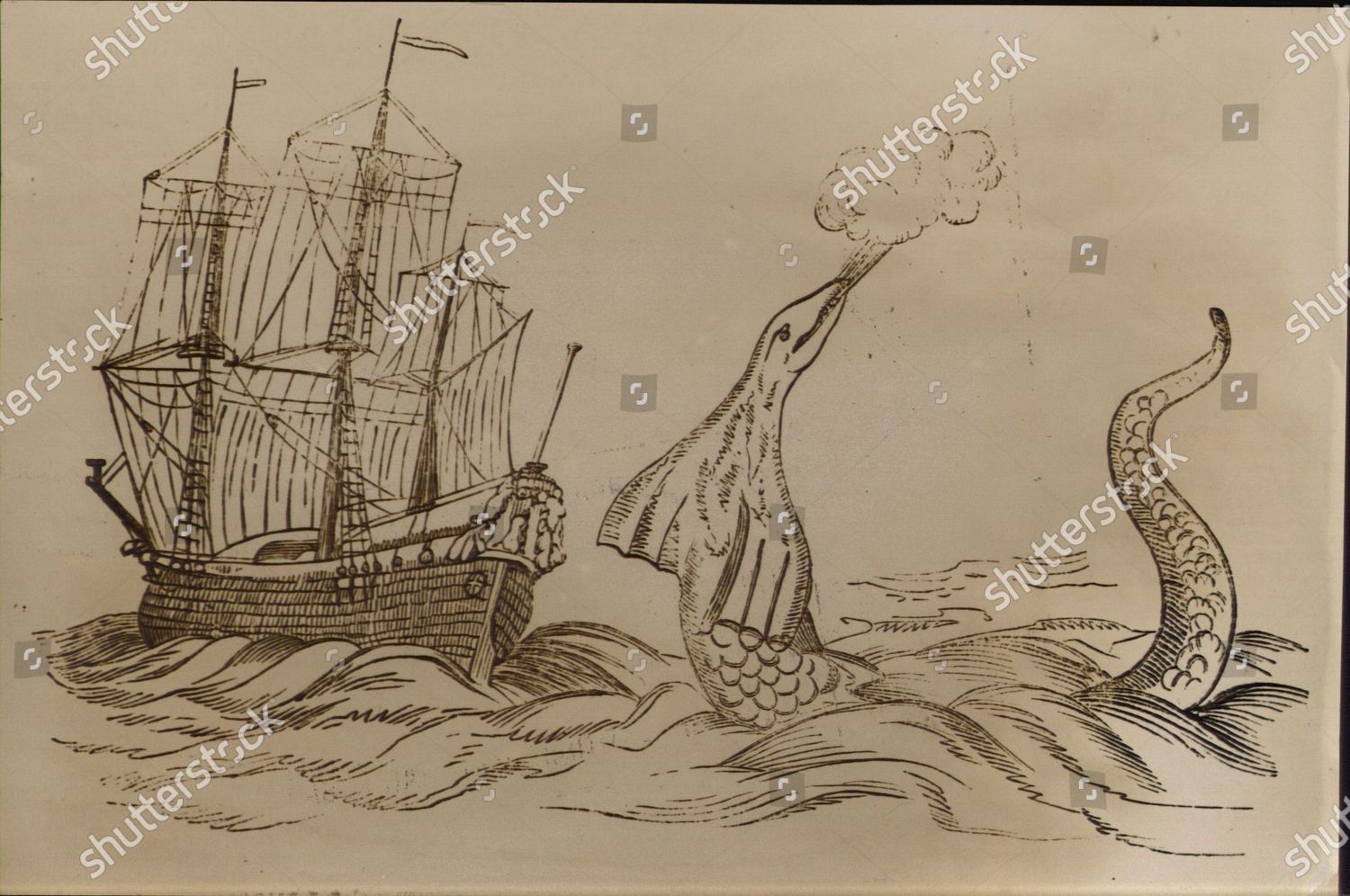 Illustration Mythical Sea Serpent According Hans Editorial Stock Photo ...