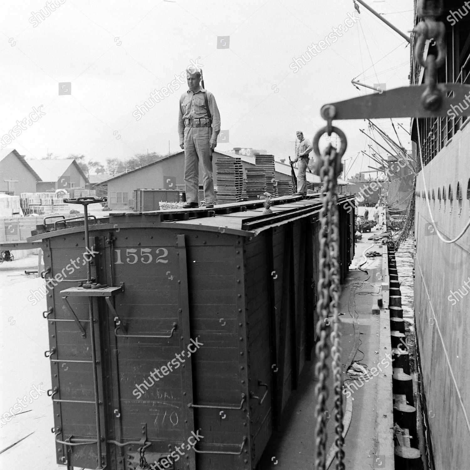 soldier-standing-guard-on-roof-freight-editorial-stock-photo-stock