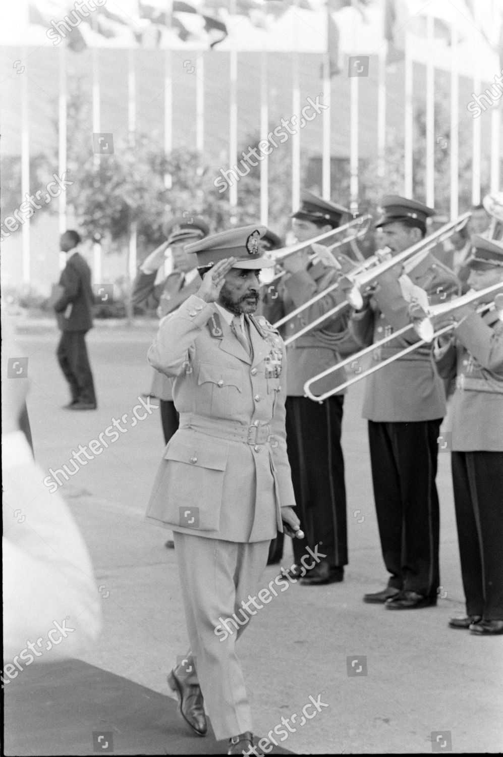 Emperor Haile Selassie Ethiopia Arriving Nonaligned Editorial Stock